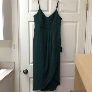 NWT Lulus Reinette Dark Green Midi Dress Size Medium